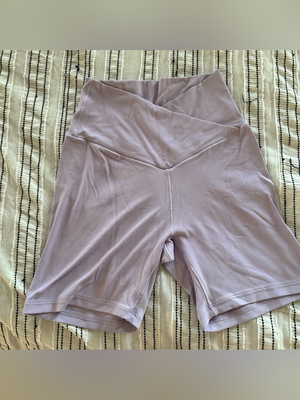 Aerie Real Me Cross Over Lavender Bike Shorts